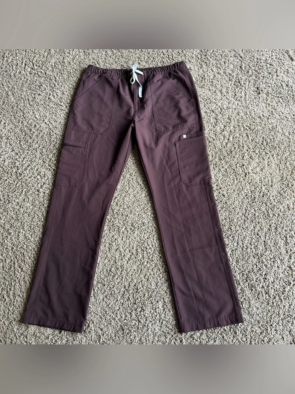 FIGS Cairo Scrub Pants Mens XL(36x32) Burgundy Cargo Technical Nurse Medical